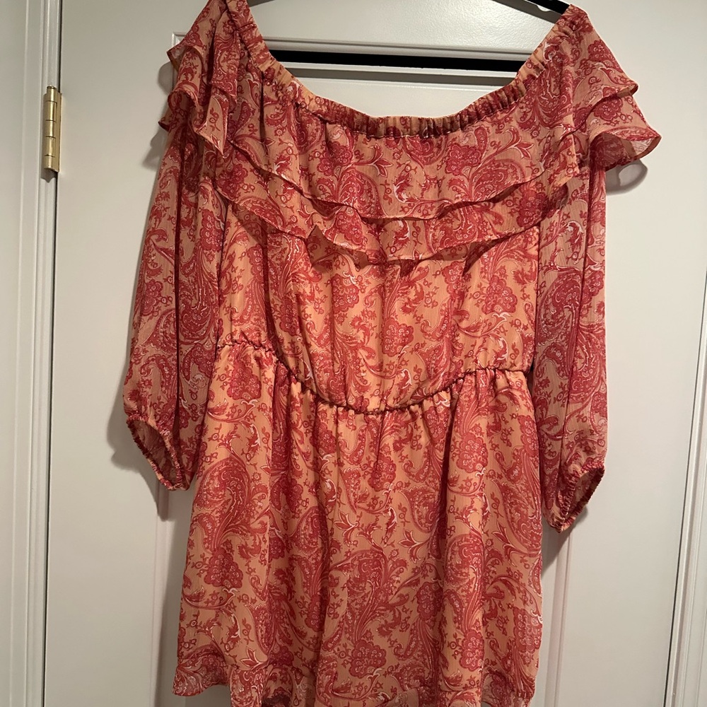 Express Women's Off-Shoulder Paisley Romper